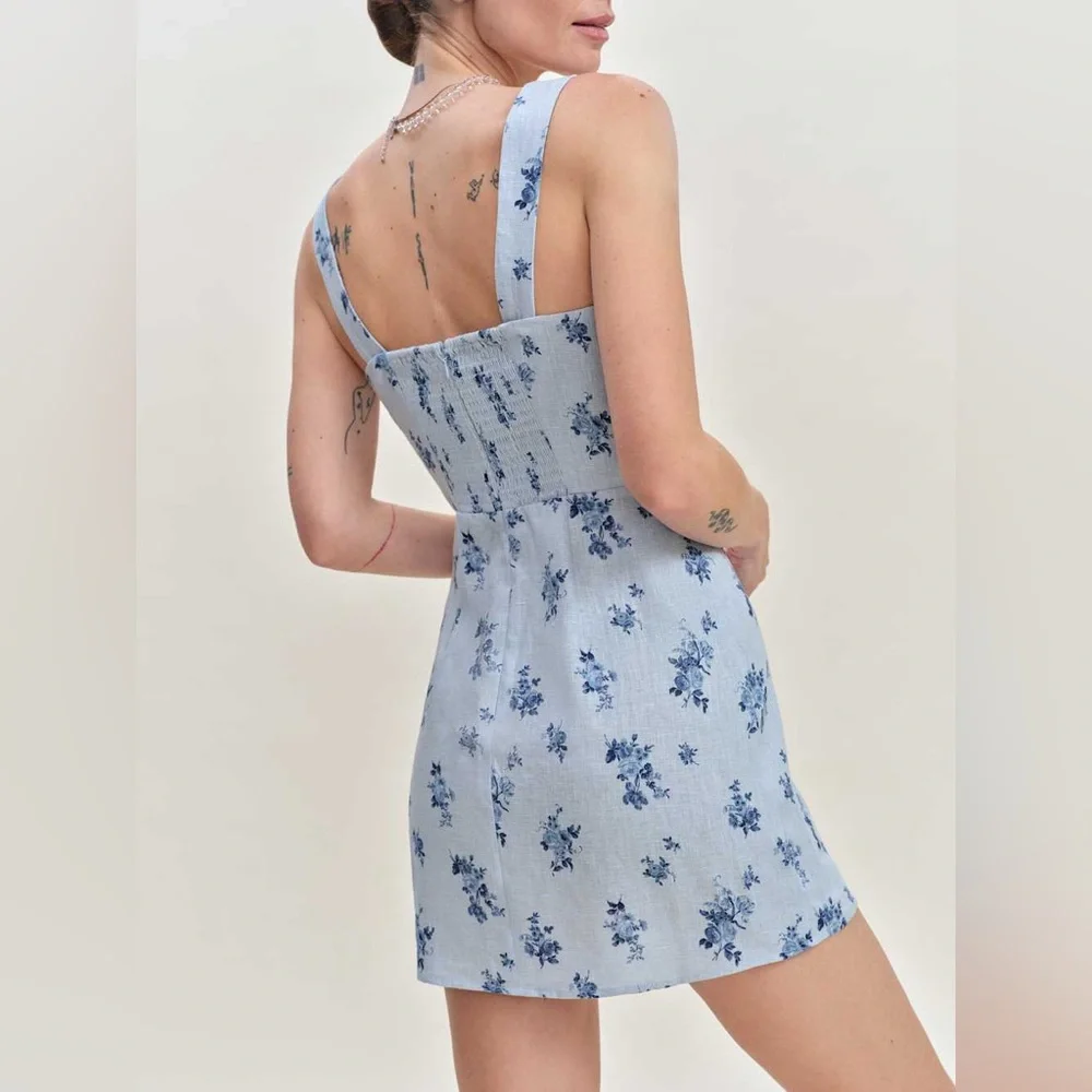Reformation Celosia Linen Dress Crystalline
